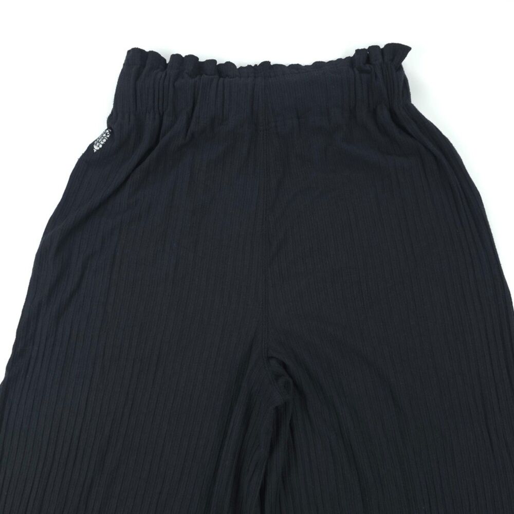FREE PEOPLE Blissed Out Wide-Leg Pants Black Minimal Beachy Boho Yoga Lounge Y2k - Picture 8 of 11